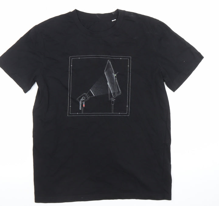Stanley/Stella Men's Black Graphic Organic Cotton T-Shirt Size S