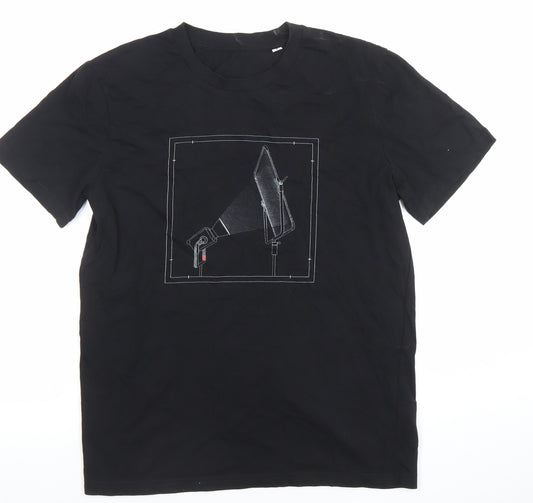 Stanley/Stella Men's Black Graphic Organic Cotton T-Shirt Size S