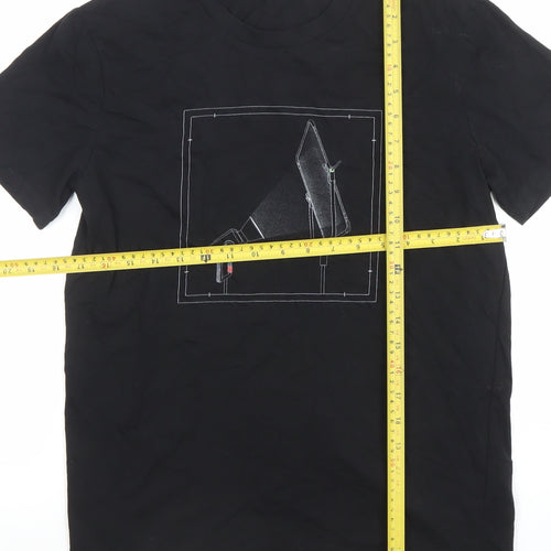 Stanley/Stella Men's Black Graphic Organic Cotton T-Shirt Size S