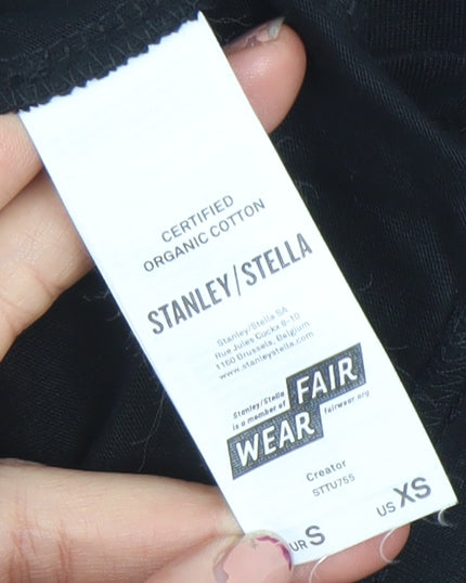 Stanley/Stella Men's Black Graphic Organic Cotton T-Shirt Size S