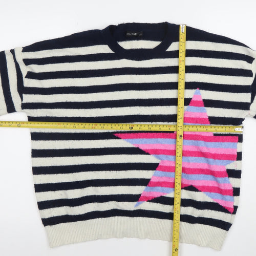 F&F Women’s Multicoloured Striped Star Pullover Jumper XL