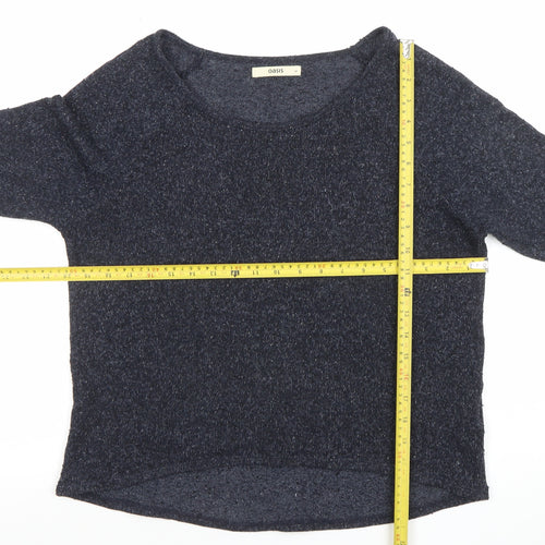 Oasis Women Blue Knit 3/4 Sleeve Pullover Jumper M