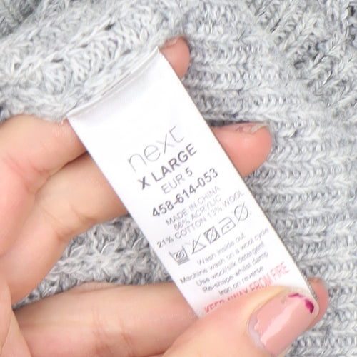 Next Men's Grey XL 1/2 Zip Waffle Knit Jumper High Neck