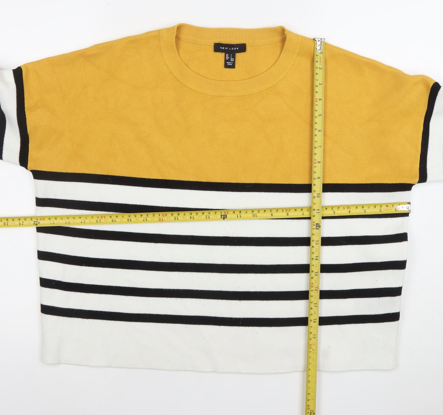 New Look Women’s Multicoloured Striped Crew Neck Jumper Size L