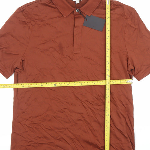 Marks and Spencer Autograph Men's Brown Supima Cotton Polo Shirt M