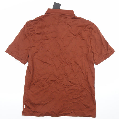 Marks and Spencer Autograph Men's Brown Supima Cotton Polo Shirt M