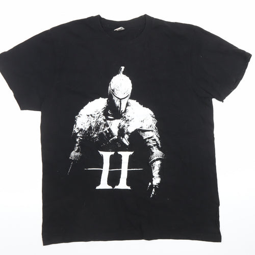 Club Men's Black Dark Souls II Graphic Cotton T-Shirt M
