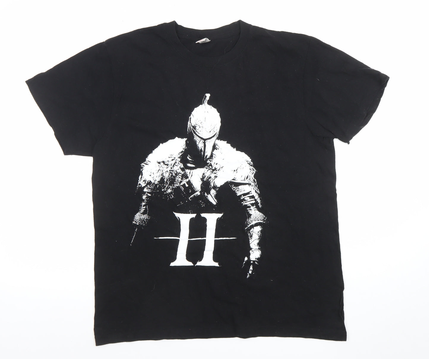 Club Men's Black Dark Souls II Graphic Cotton T-Shirt M