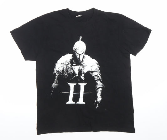 Club Men's Black Dark Souls II Graphic Cotton T-Shirt M