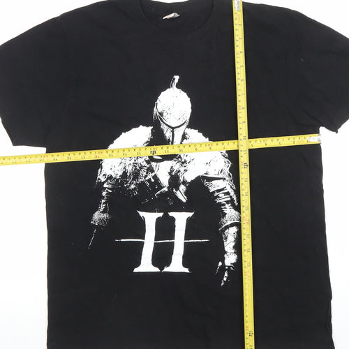 Club Men's Black Dark Souls II Graphic Cotton T-Shirt M