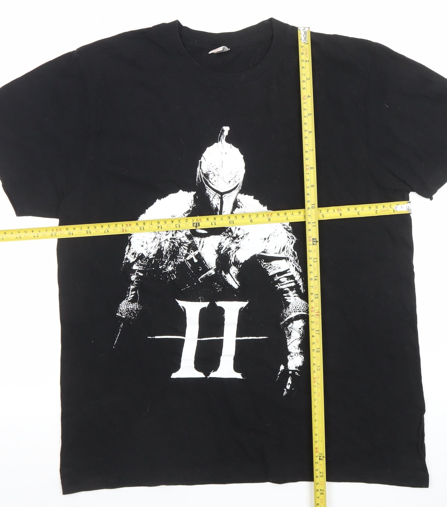 Club Men's Black Dark Souls II Graphic Cotton T-Shirt M