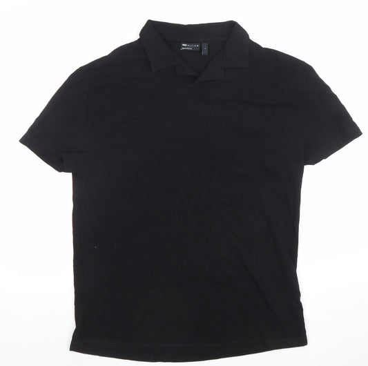 ASOS DESIGN Black Men's Polo Shirt Size S 100% Cotton Regular Fit
