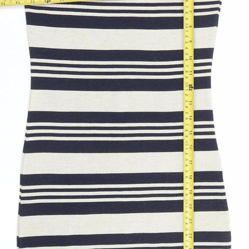 Topshop Petite Women’s Blue Striped Bodycon Knit Dress UK 8