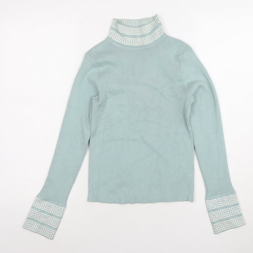 You & Me Paris Womens Blue Roll Neck Knit Jumper Size S
