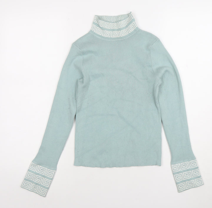 You & Me Paris Womens Blue Roll Neck Knit Jumper Size S