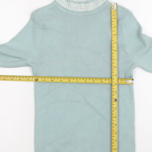 You & Me Paris Womens Blue Roll Neck Knit Jumper Size S