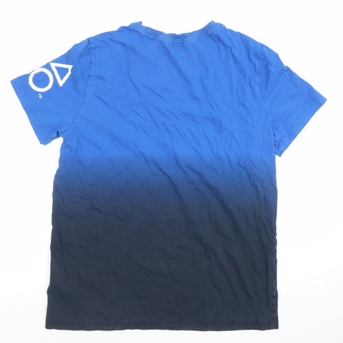 H&M Boys Blue PlayStation Logo Graphic T-Shirt 14 Years Cotton Casual