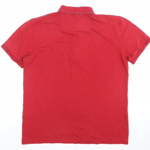 Hugo Boss Men's Red Slim Fit Cotton Polo Shirt Size L
