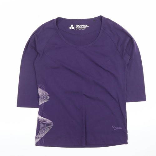 Tog 24 Womens Purple Technical Cotton 3/4 Sleeve T-Shirt Size 12