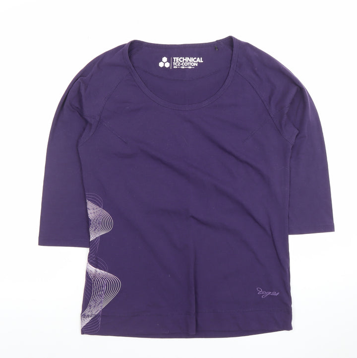 Tog 24 Womens Purple Technical Cotton 3/4 Sleeve T-Shirt Size 12