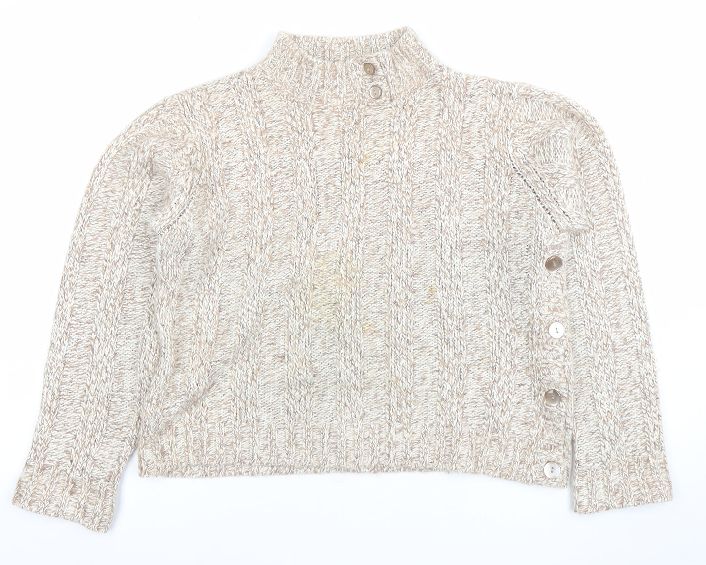 Papaya Women’s Beige Cable-Knit High Neck Jumper Size 18