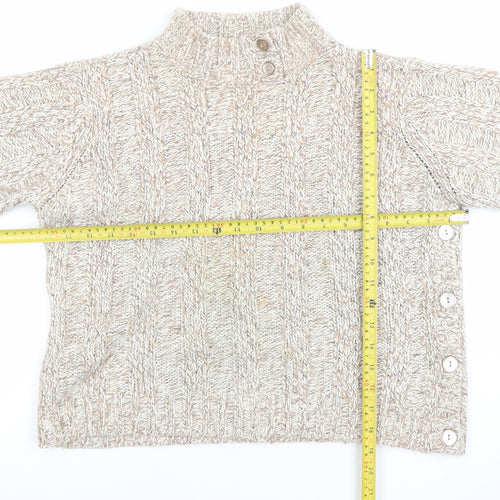 Papaya Women’s Beige Cable-Knit High Neck Jumper Size 18