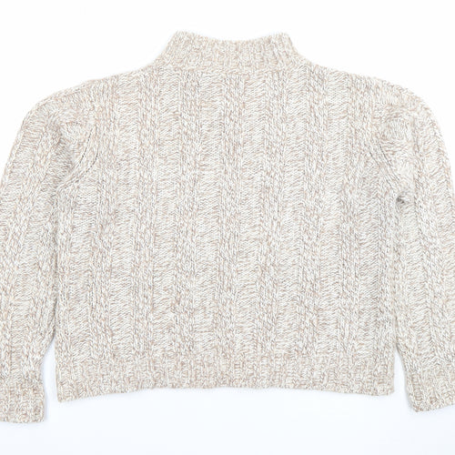 Papaya Women’s Beige Cable-Knit High Neck Jumper Size 18