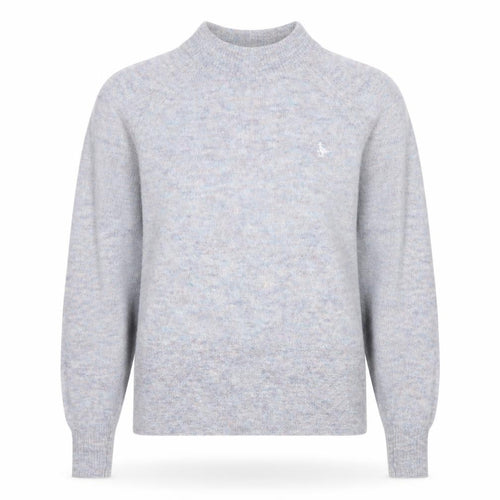Jack Wills Women’s Grey Wool Mock Neck Long Sleeve Jumper Size 10