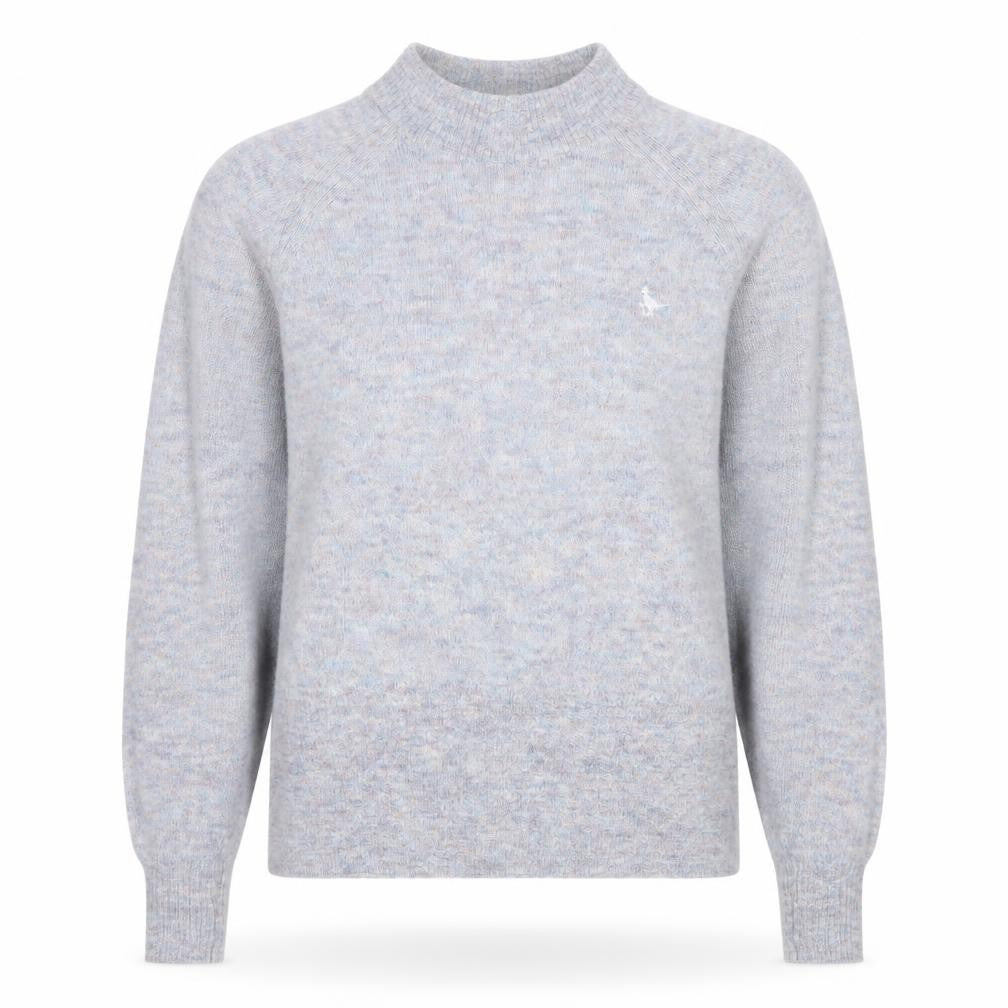 Jack Wills Women’s Grey Wool Mock Neck Long Sleeve Jumper Size 10