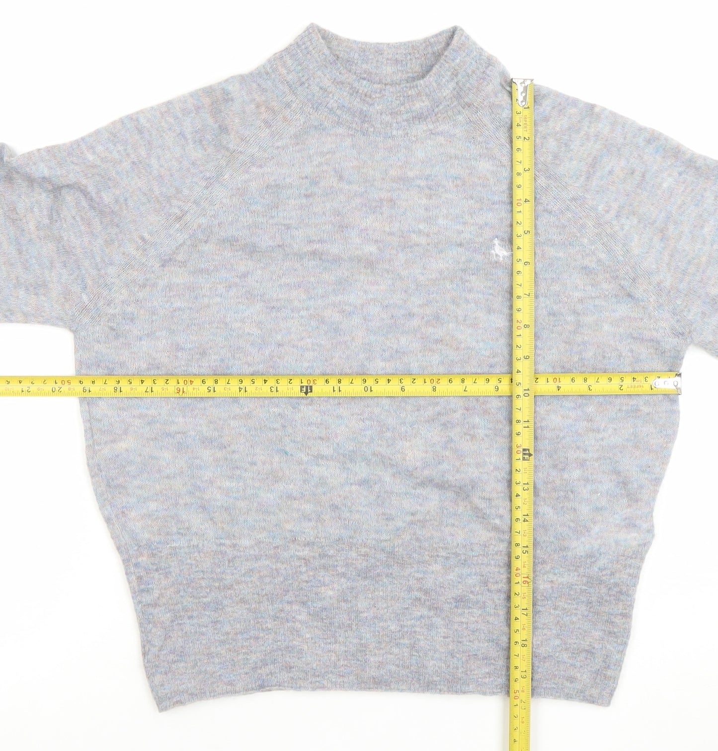 Jack Wills Women’s Grey Wool Mock Neck Long Sleeve Jumper Size 10