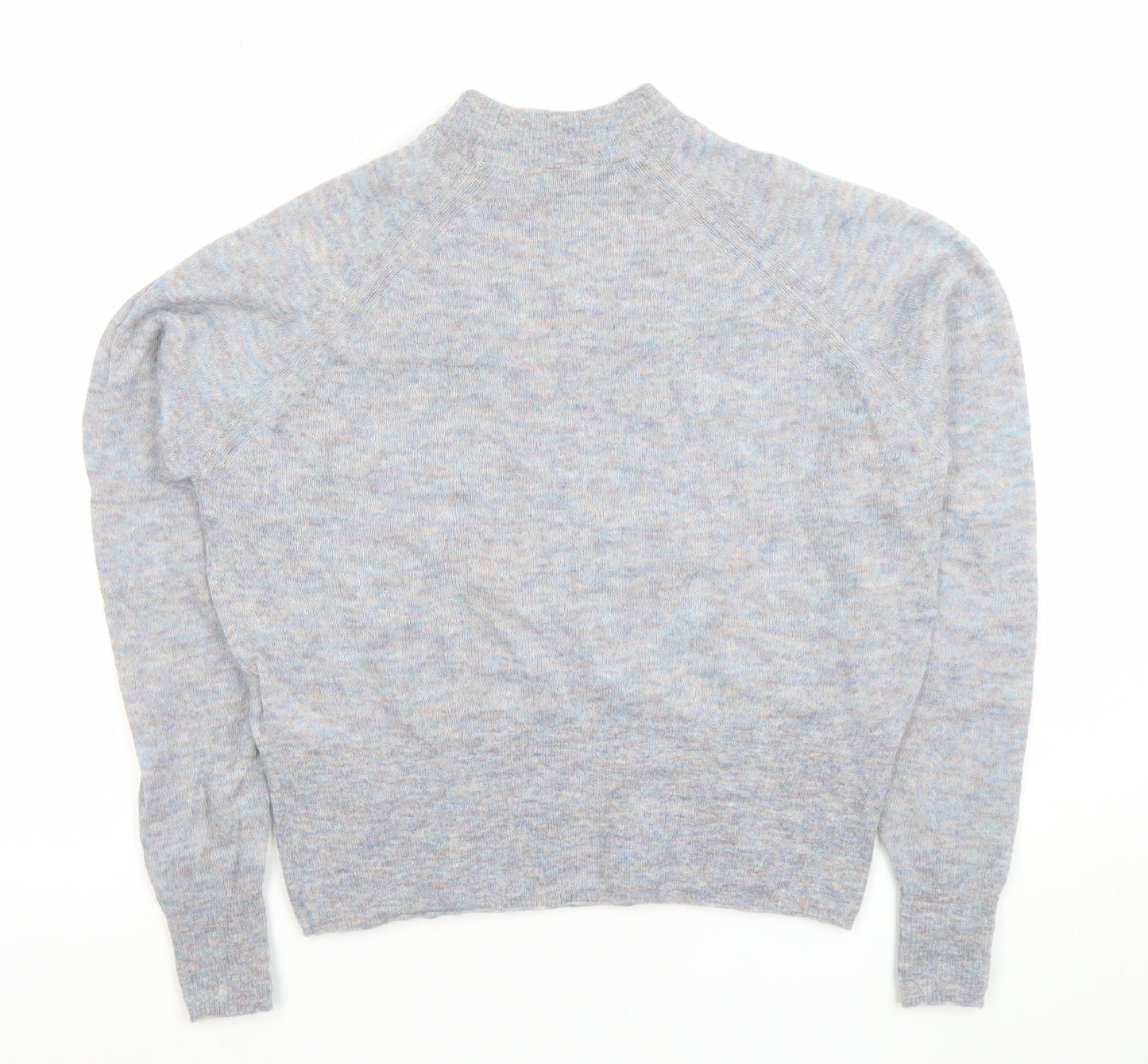 Jack Wills Women’s Grey Wool Mock Neck Long Sleeve Jumper Size 10