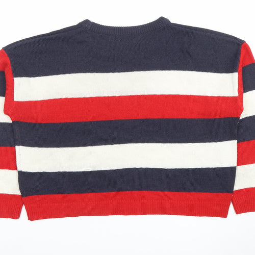 Brave Soul Women's Multicoloured Striped Crew Neck Jumper Size 16