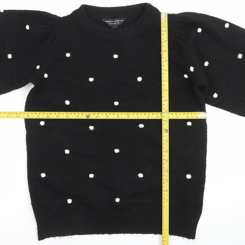 Dorothy Perkins Unisex Black Polka Dot Knit Jumper Size M