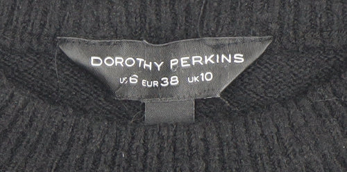 Dorothy Perkins Unisex Black Polka Dot Knit Jumper Size M