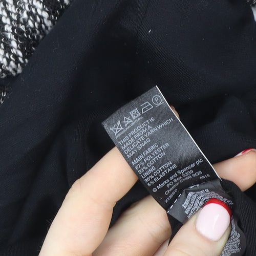 Marks and Spencer Women Black Size 16 Open Knit Long Sleeve Cardigan