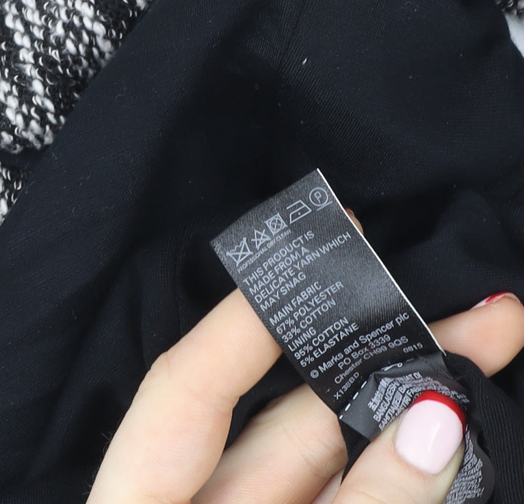 Marks and Spencer Women Black Size 16 Open Knit Long Sleeve Cardigan