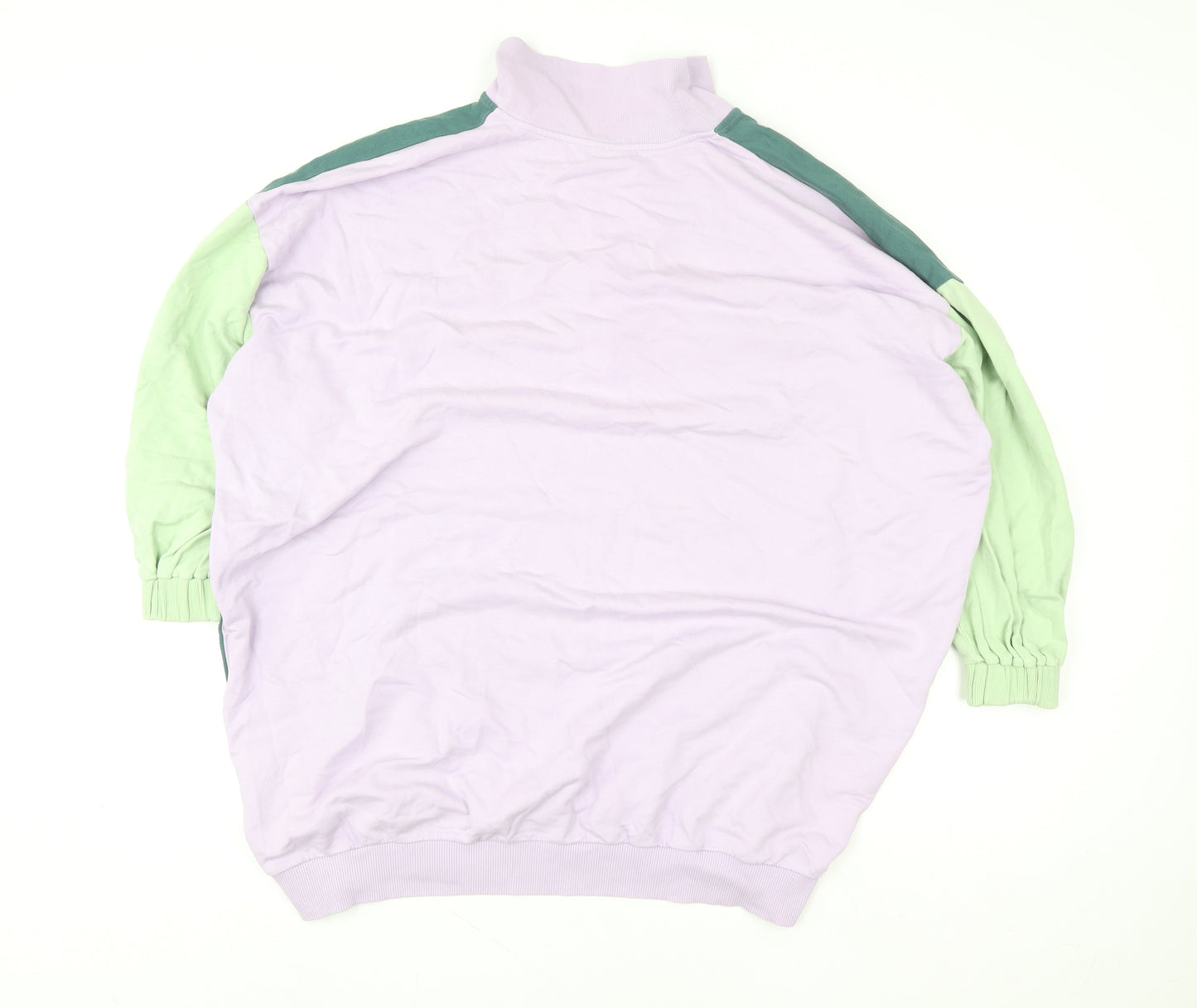 ASOS Design Women's Green Lilac Colourblock Henley Sweatshirt Size 8