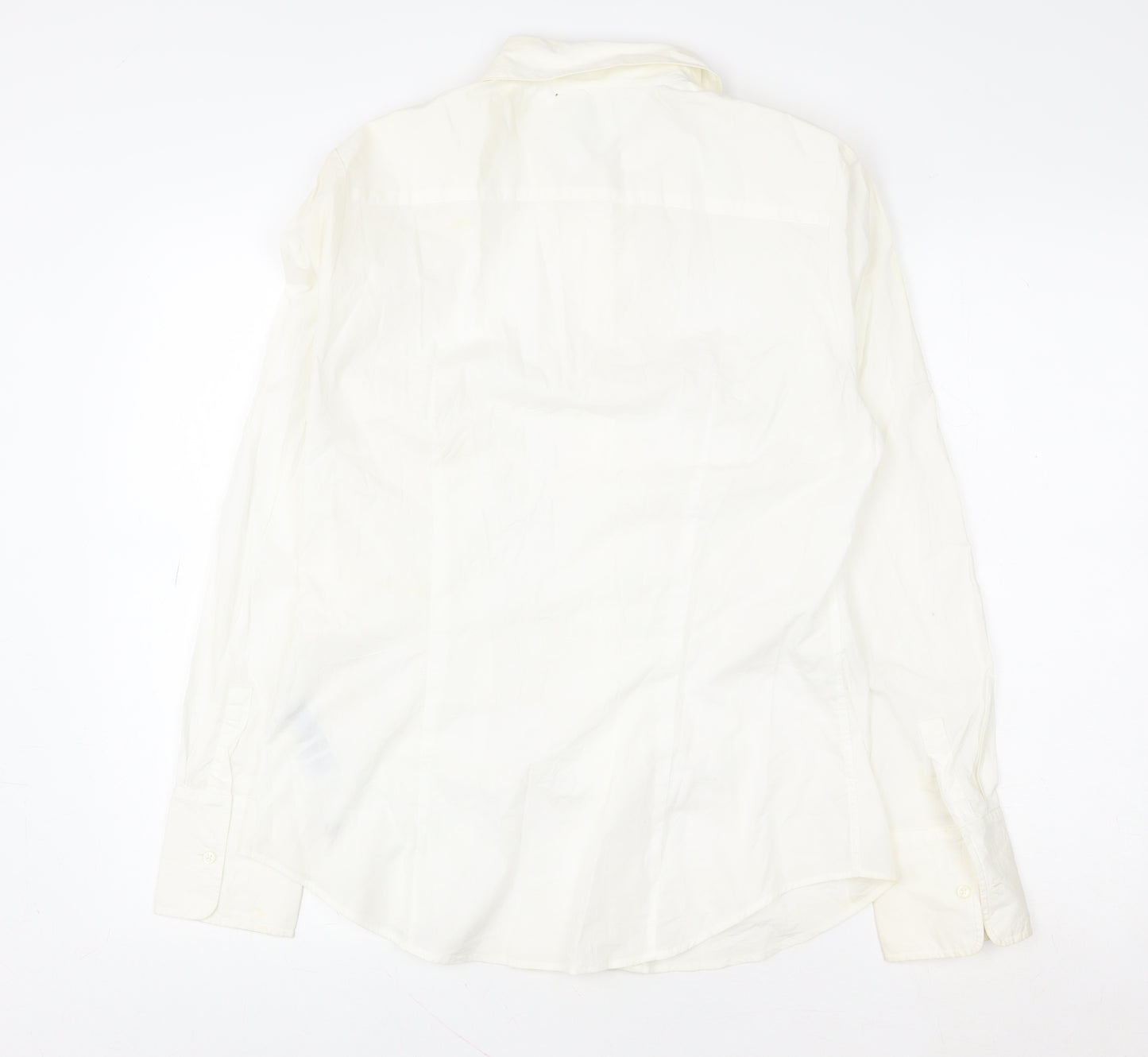 Tommy Hilfiger Women's White Cotton Stretch Button-Up Shirt Size 12