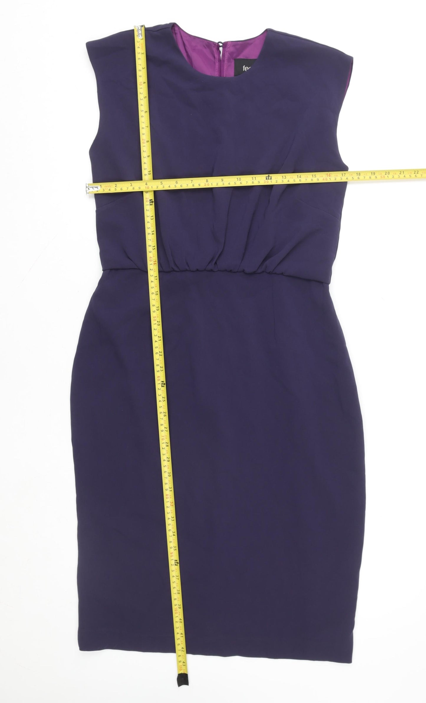 fee G Women Purple Sheath Sleeveless Knee Length Formal Dress Size 14