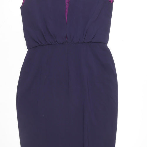 fee G Women Purple Sheath Sleeveless Knee Length Formal Dress Size 14