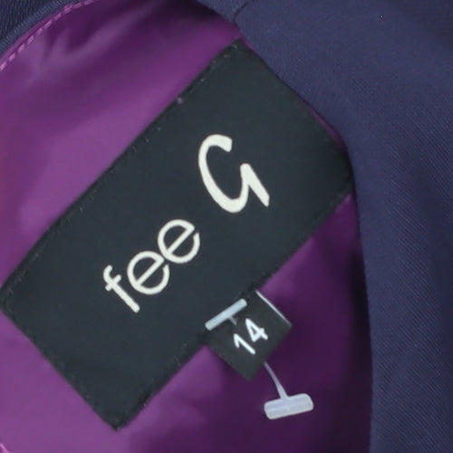 fee G Women Purple Sheath Sleeveless Knee Length Formal Dress Size 14