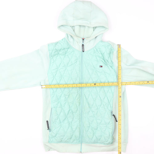 Tommy Hilfiger Womens Green 2XL Hooded Quilted Zip Jacket