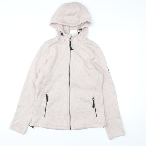 TOG24 Women's Beige Full Zip Hooded Fleece Jacket Size 8