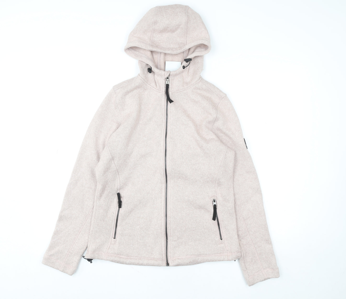 TOG24 Women's Beige Full Zip Hooded Fleece Jacket Size 8