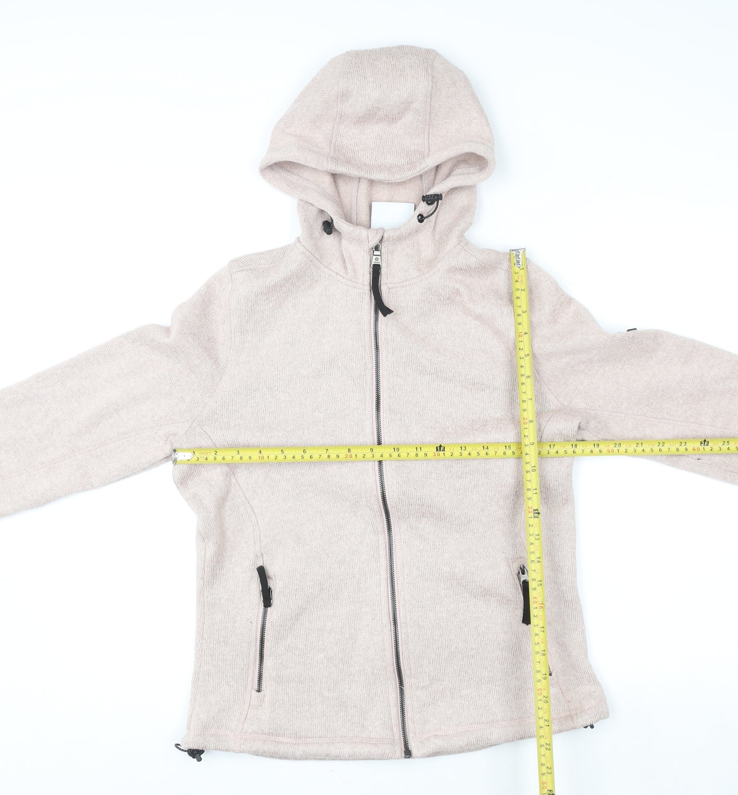 TOG24 Women's Beige Full Zip Hooded Fleece Jacket Size 8