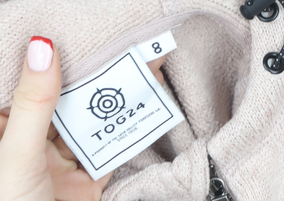 TOG24 Women's Beige Full Zip Hooded Fleece Jacket Size 8