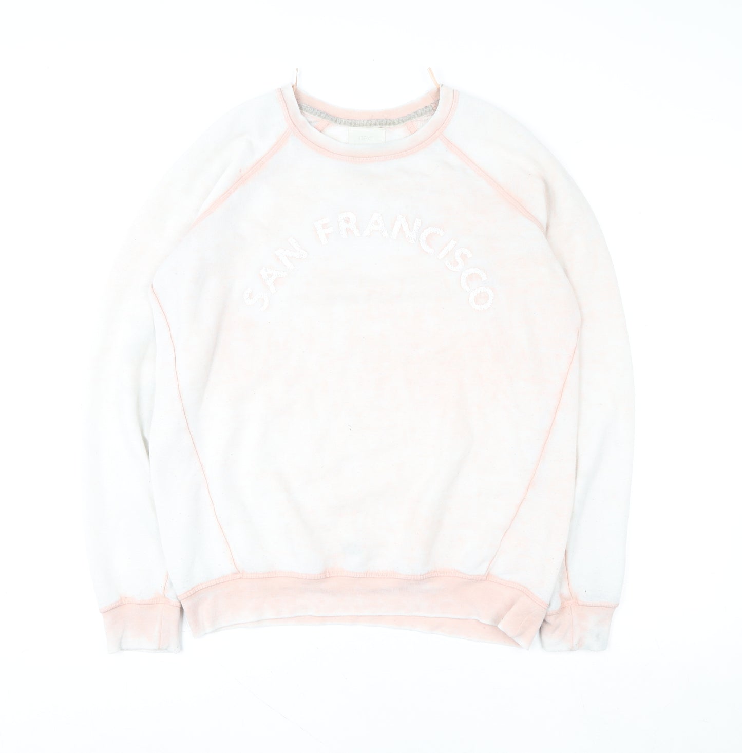 Next Women Pink White San Francisco Pullover Sweatshirt Size 8