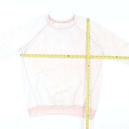 Next Women Pink White San Francisco Pullover Sweatshirt Size 8