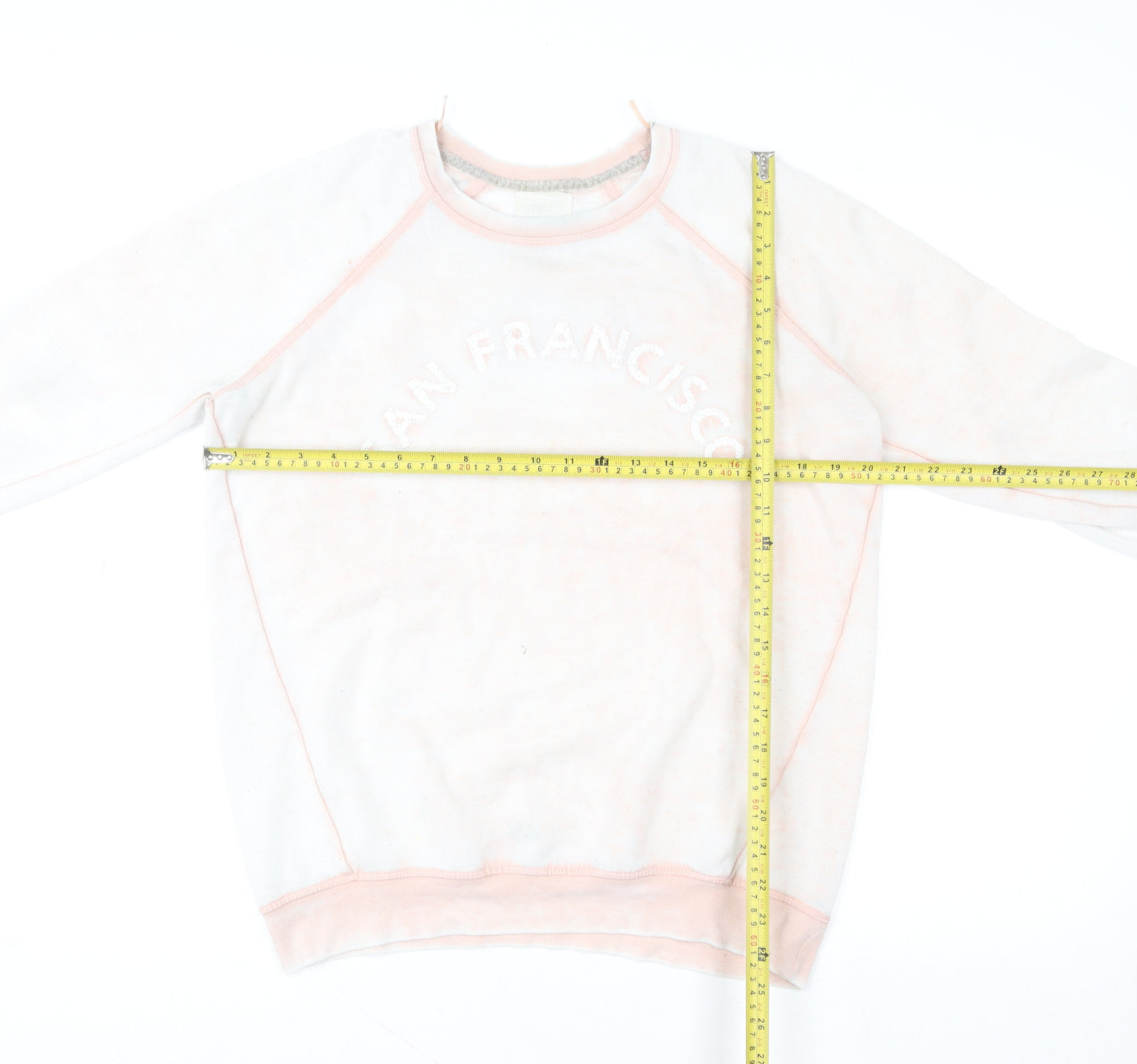 Next Women Pink White San Francisco Pullover Sweatshirt Size 8