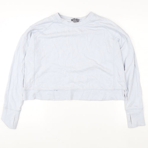 Sweaty Betty Women Light Blue Crew Neck Long Sleeve Pullover Sweatshirt Size L